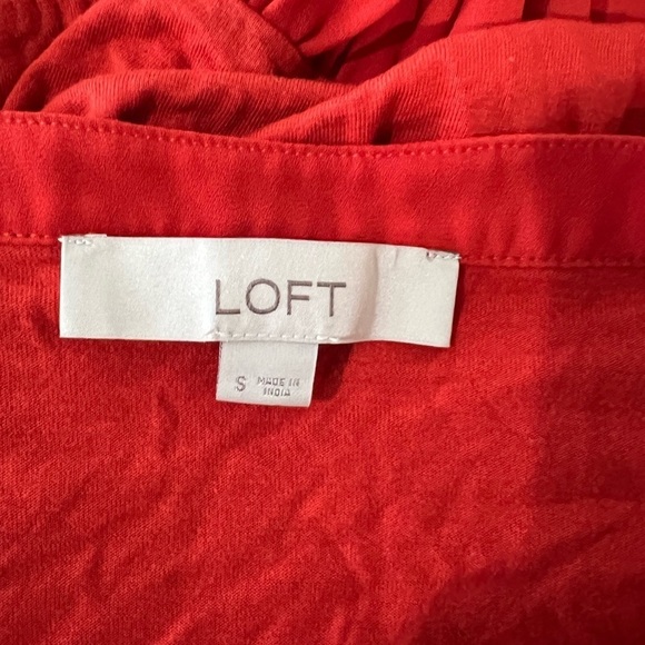 Loft Red Long Sleeve Blouse Top - Picture 6 of 7